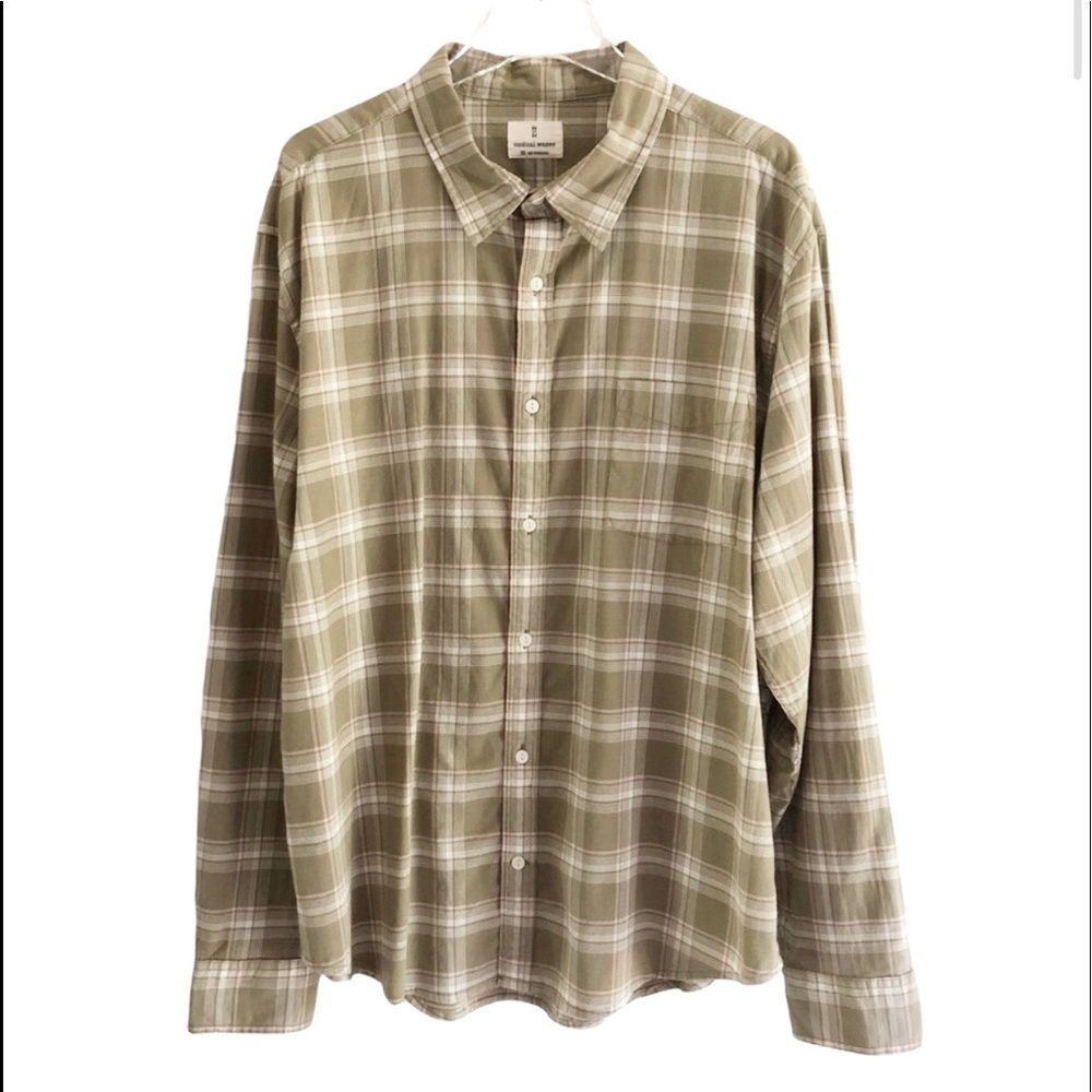 Mutual Weave Mens Plaid Long Sleeve Shirt XXL